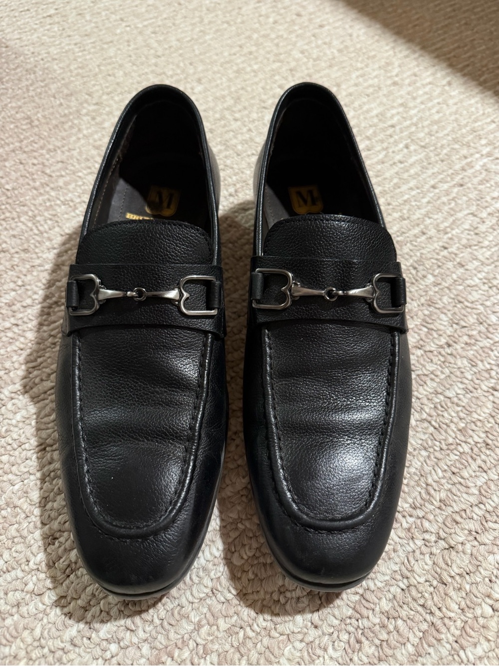 Bruno Magli Black Leather Mamante Loafers